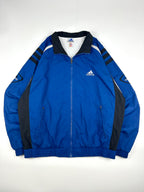 Vintage 90s 1999 Adidas Embroidered Logos 3 Stripe Windbreaker Jacket (XL)