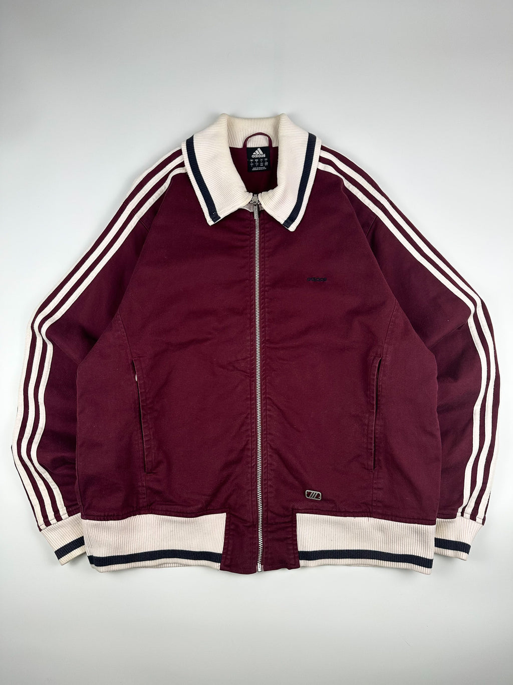 Vintage 00s 2003 Adidas Heavyweight Canvas Embroidered Spellout Track Jacket (XL)