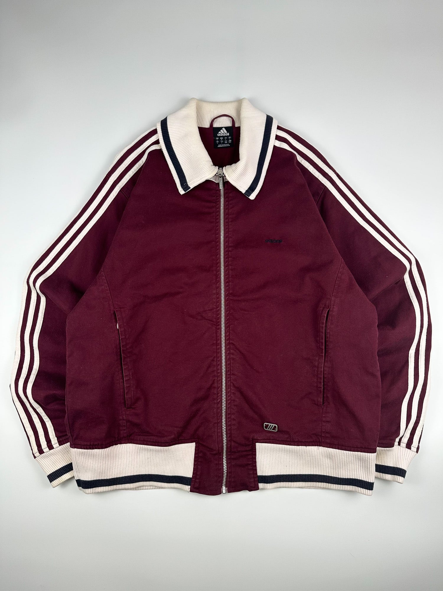 Vintage 00s 2003 Adidas Heavyweight Canvas Embroidered Spellout Track Jacket (XL)