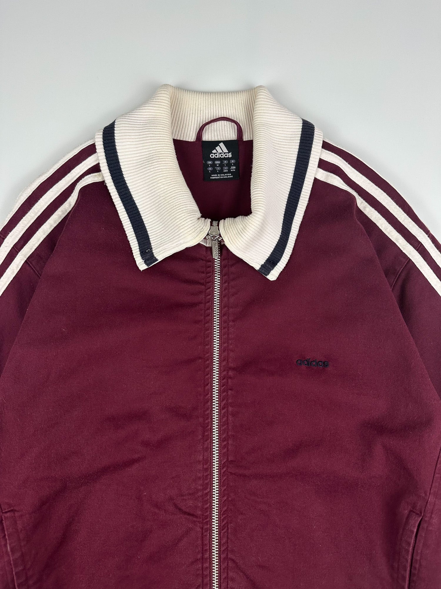 Vintage 00s 2003 Adidas Heavyweight Canvas Embroidered Spellout Track Jacket (XL)