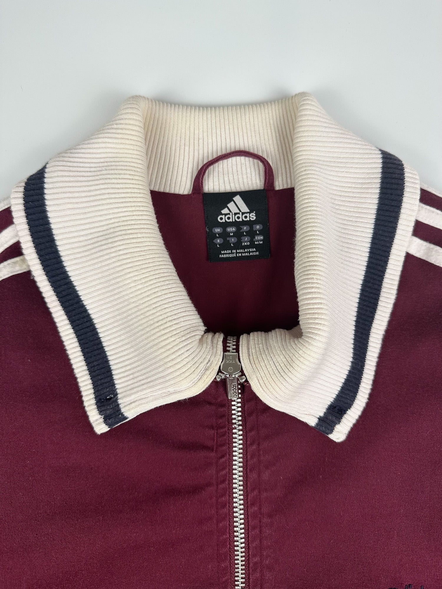 Vintage 00s 2003 Adidas Heavyweight Canvas Embroidered Spellout Track Jacket (XL)