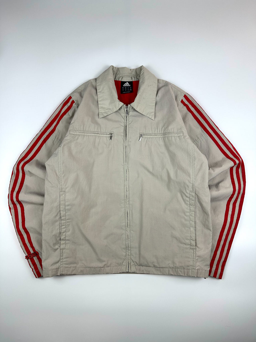 Vintage 00s 2003 Adidas 3 Stripe Embroidered Logo Utility Harrington Jacket (S)