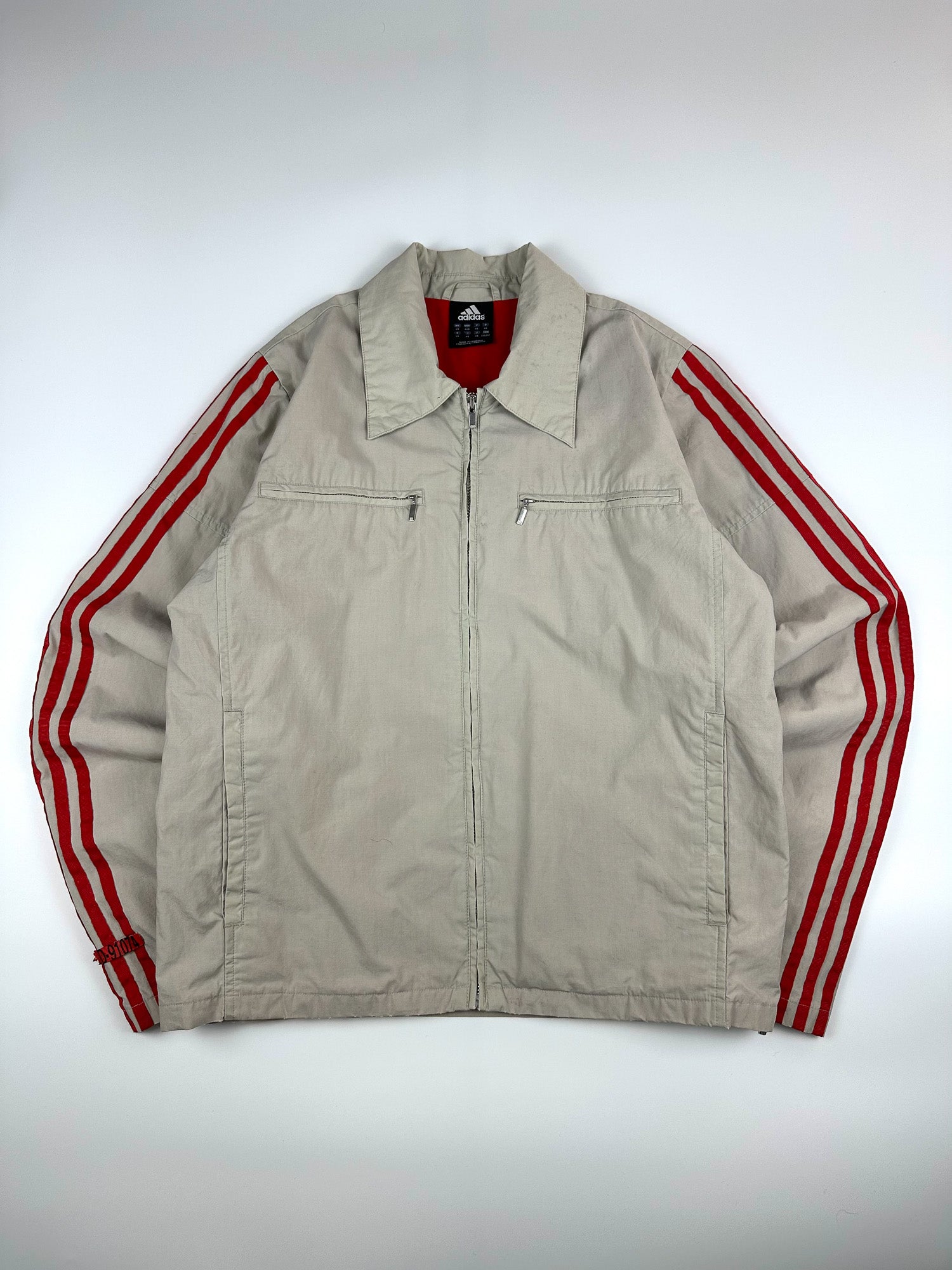 Vintage 00s 2003 Adidas 3 Stripe Embroidered Logo Utility Harrington Jacket (S)