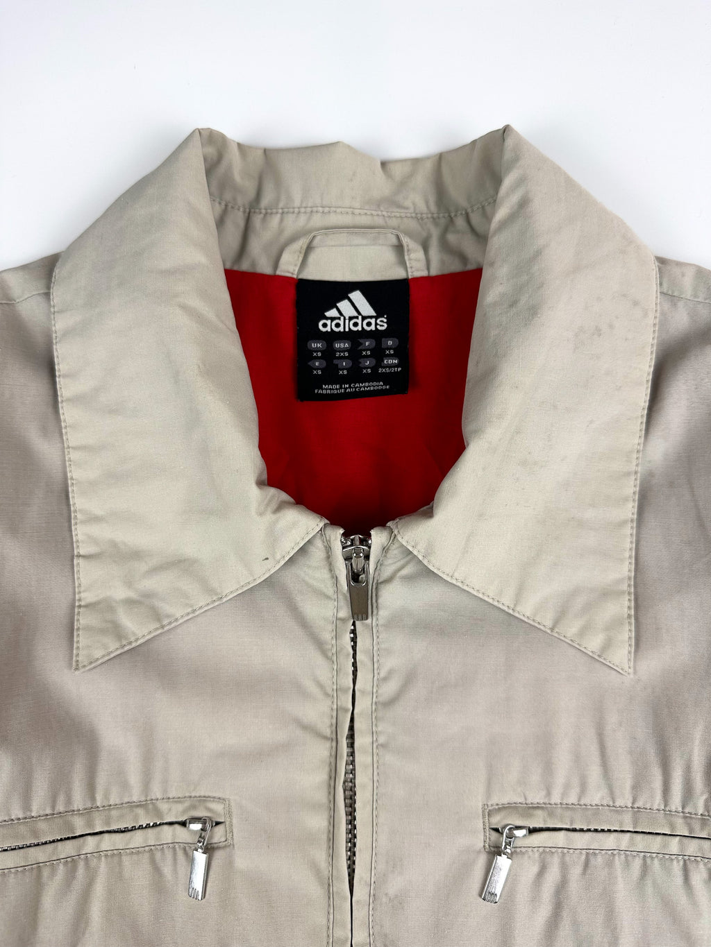 Vintage 00s 2003 Adidas 3 Stripe Embroidered Logo Utility Harrington Jacket (S)