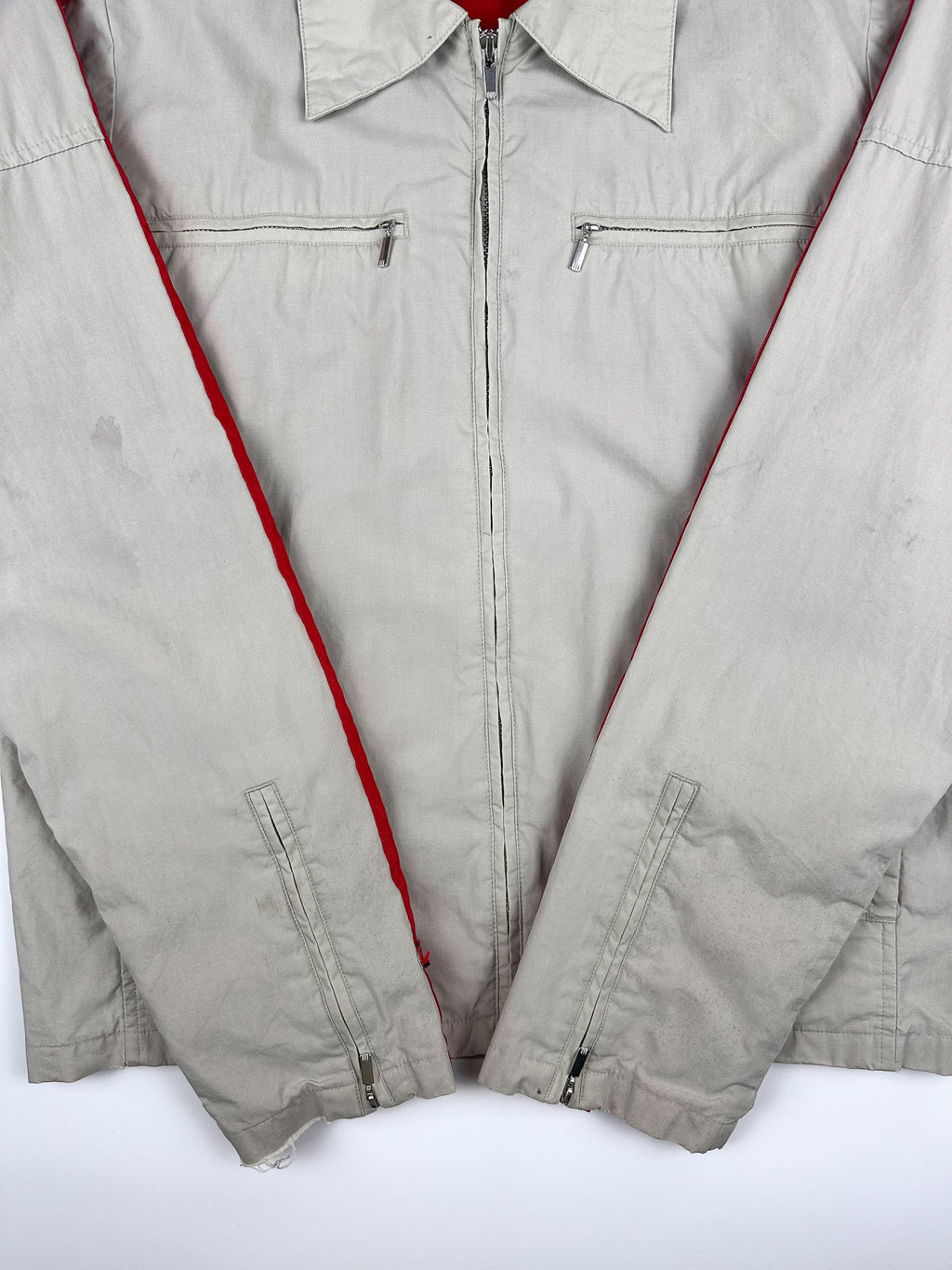 Vintage 00s 2003 Adidas 3 Stripe Embroidered Logo Utility Harrington Jacket (S)