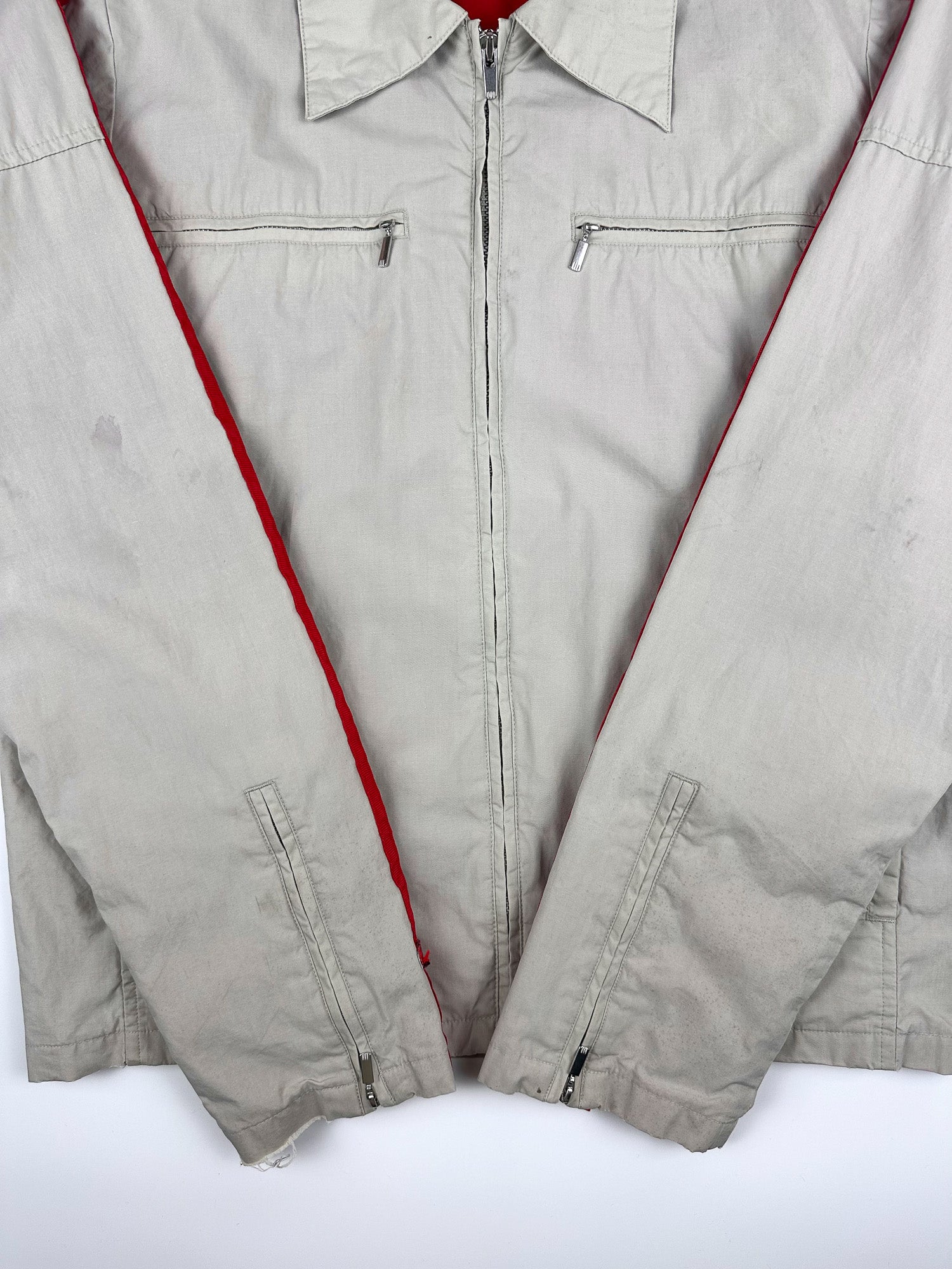 Vintage 00s 2003 Adidas 3 Stripe Embroidered Logo Utility Harrington Jacket (S)