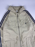 Vintage 00s 2004 Adidas Hooded Utility Trench Parka Windbreaker Jacket (L)