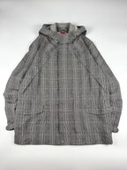 Preloved Puma Clyde Plaid Embroidered Sleeve Logo Hooded Parka Jacket (XL)