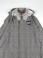 Preloved Puma Clyde Plaid Embroidered Sleeve Logo Hooded Parka Jacket (XL)
