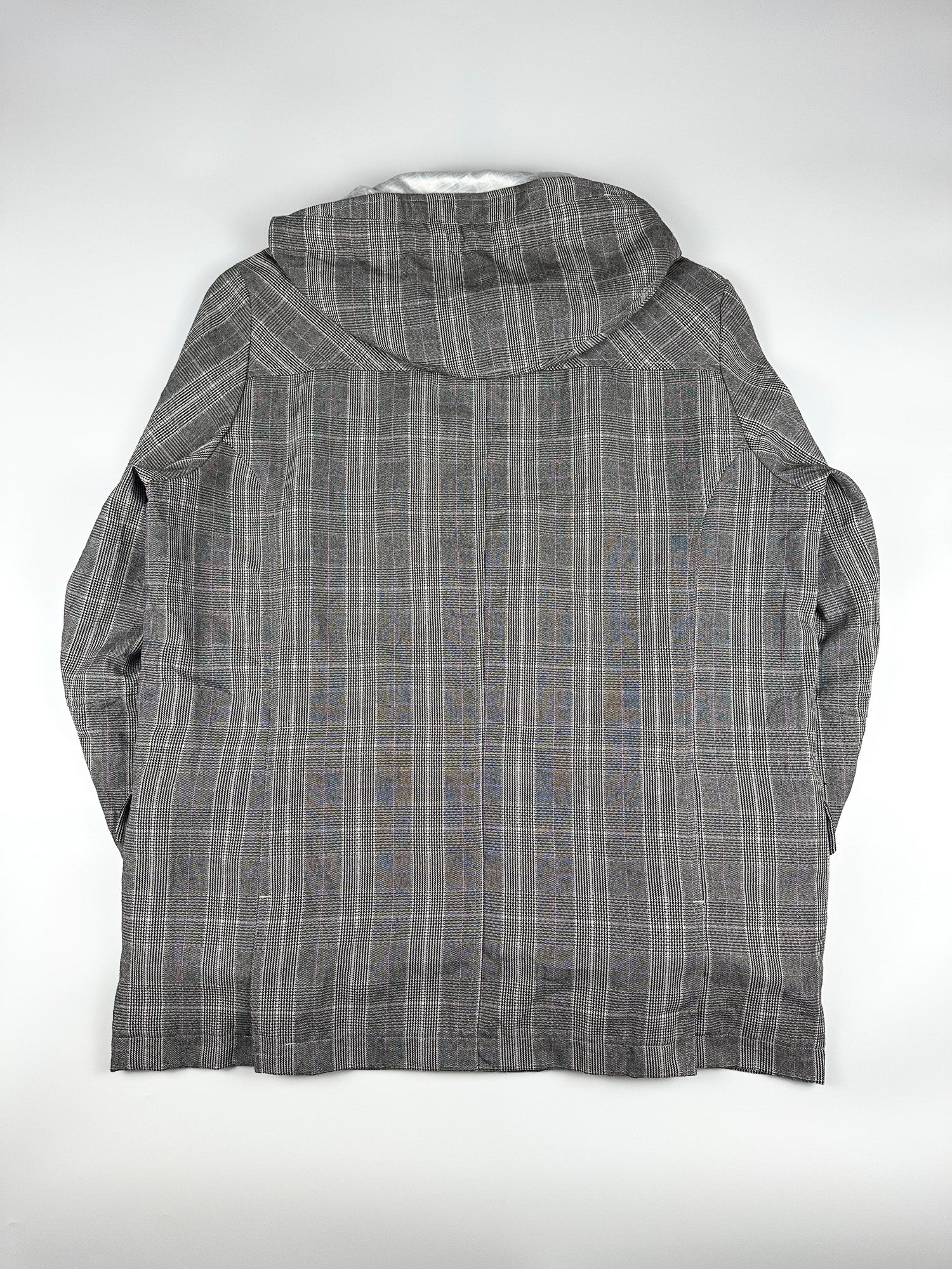Preloved Puma Clyde Plaid Embroidered Sleeve Logo Hooded Parka Jacket (XL)