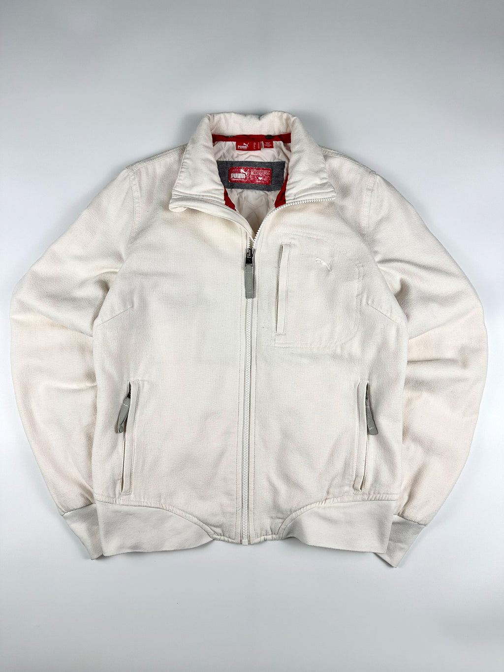 Preloved Puma Heavy Quilt Lined Cotton Bomber Track Jacket (M)