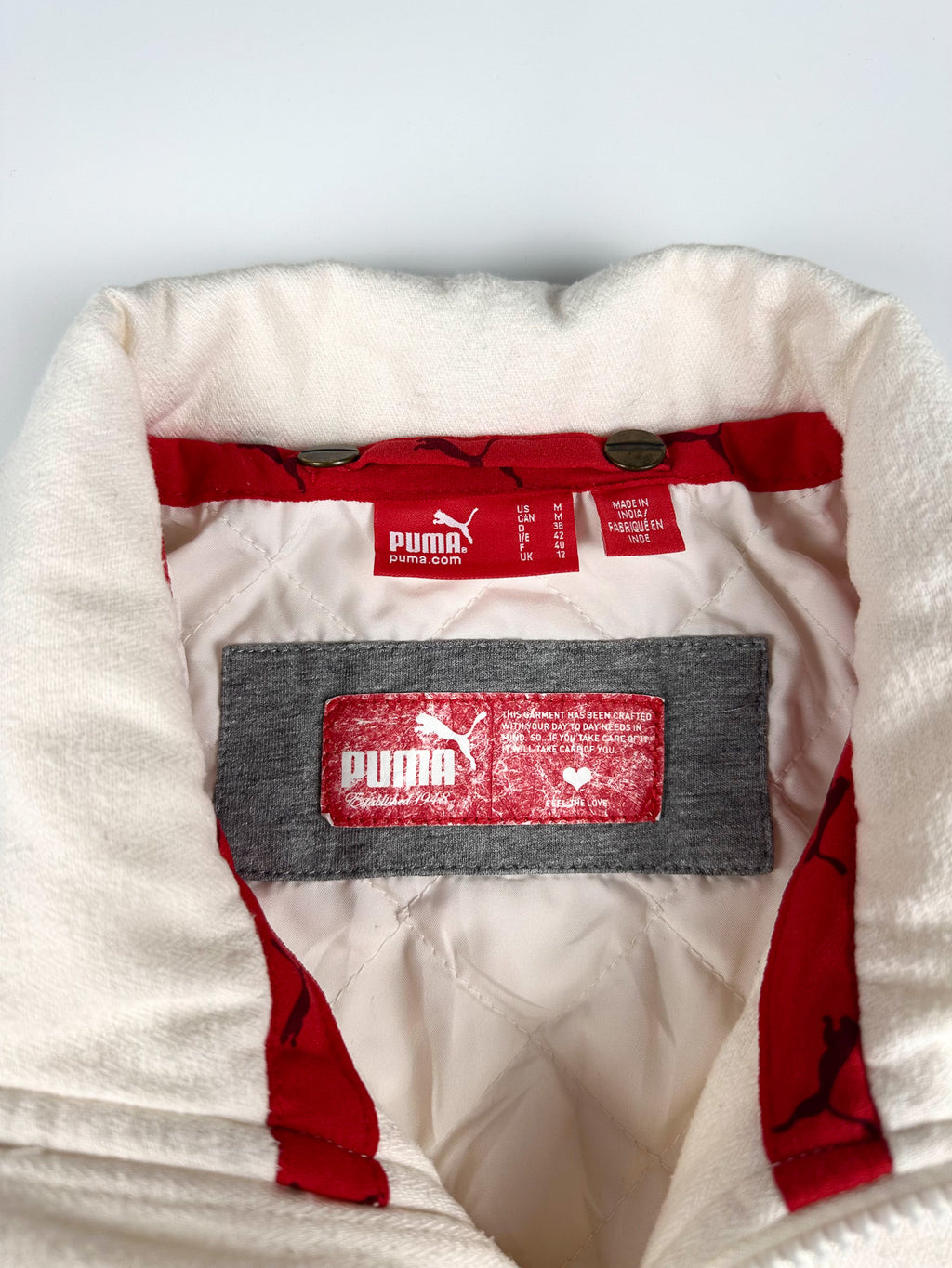 Preloved Puma Heavy Quilt Lined Cotton Bomber Track Jacket (M)
