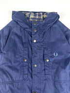 Preloved Fred Perry Tartan Lined Embroidered Crest Hooded Parka Jacket (M)