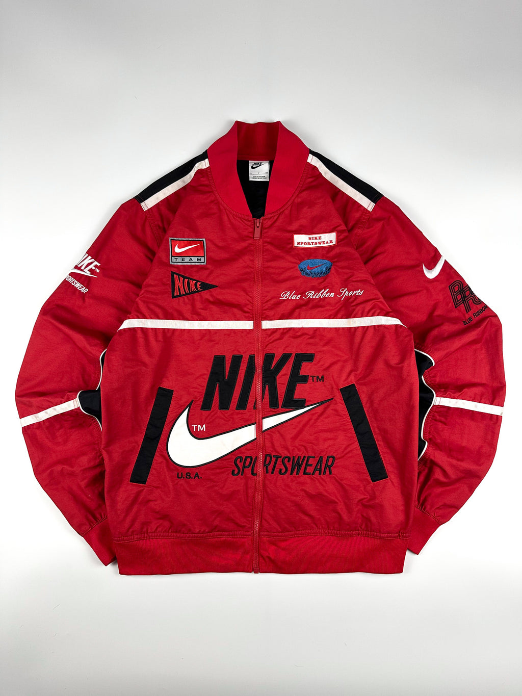 Preloved Nike Team Sportswear Motor Cycle Embroidered Logo Bomber Jacket (S)