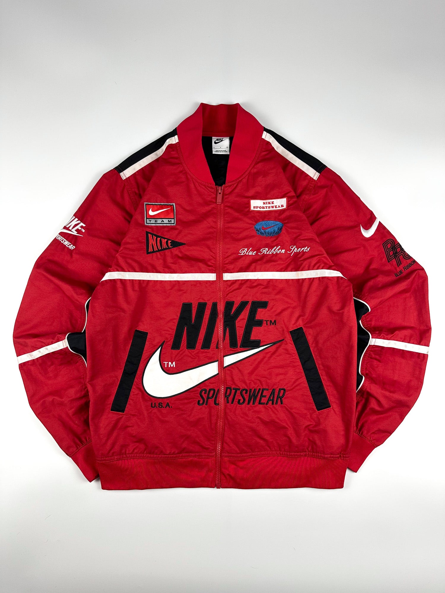 Preloved Nike Team Sportswear Motor Cycle Embroidered Logo Bomber Jacket (S)