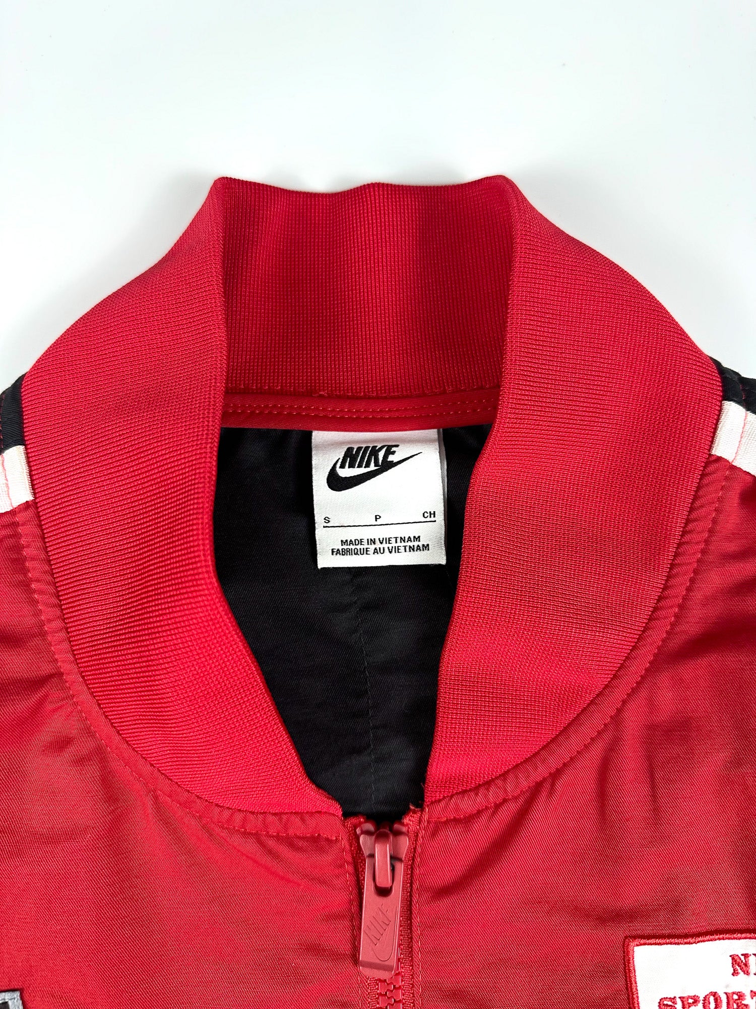 Preloved Nike Team Sportswear Motor Cycle Embroidered Logo Bomber Jacket (S)