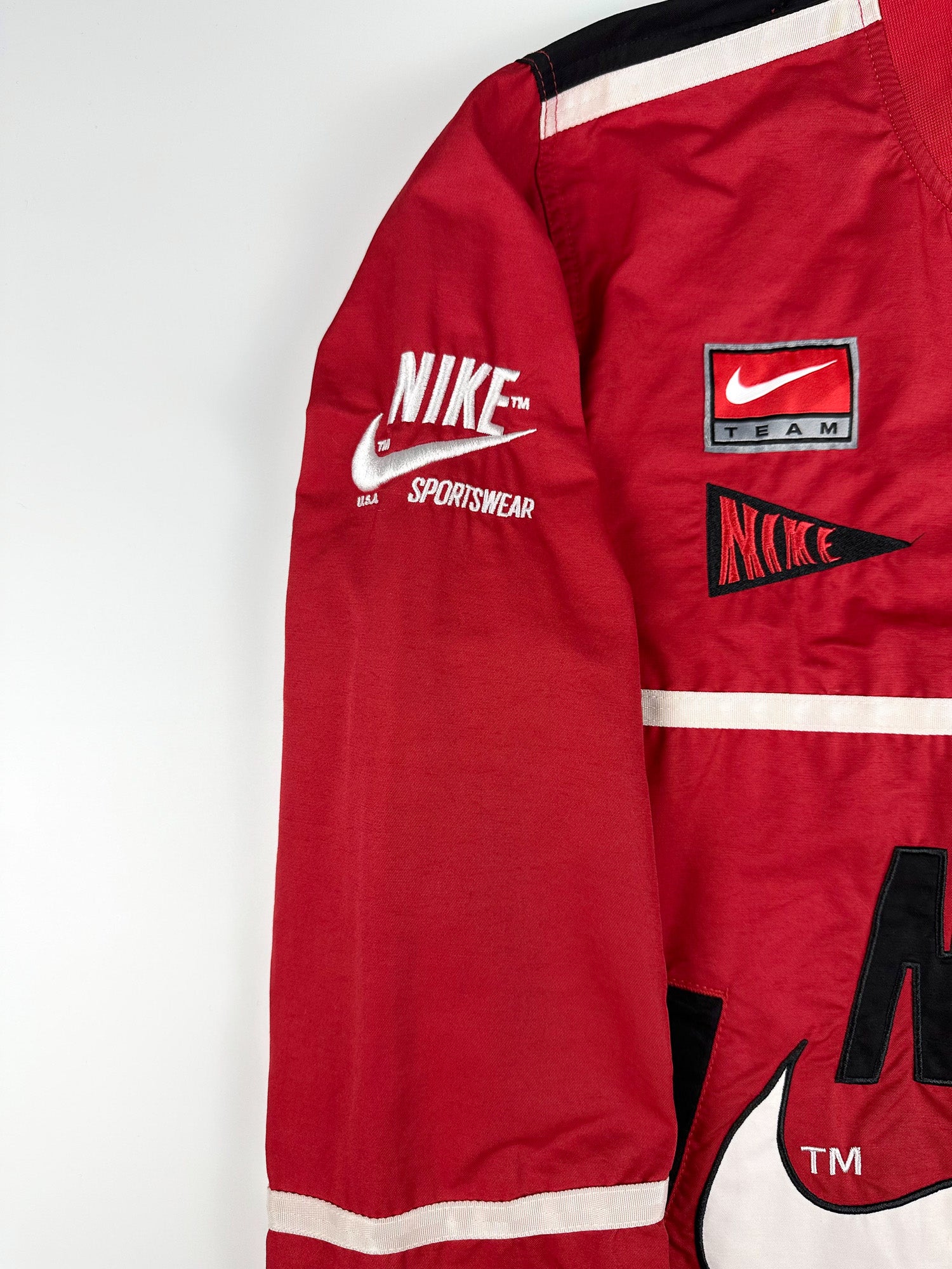 Preloved Nike Team Sportswear Motor Cycle Embroidered Logo Bomber Jacket (S)