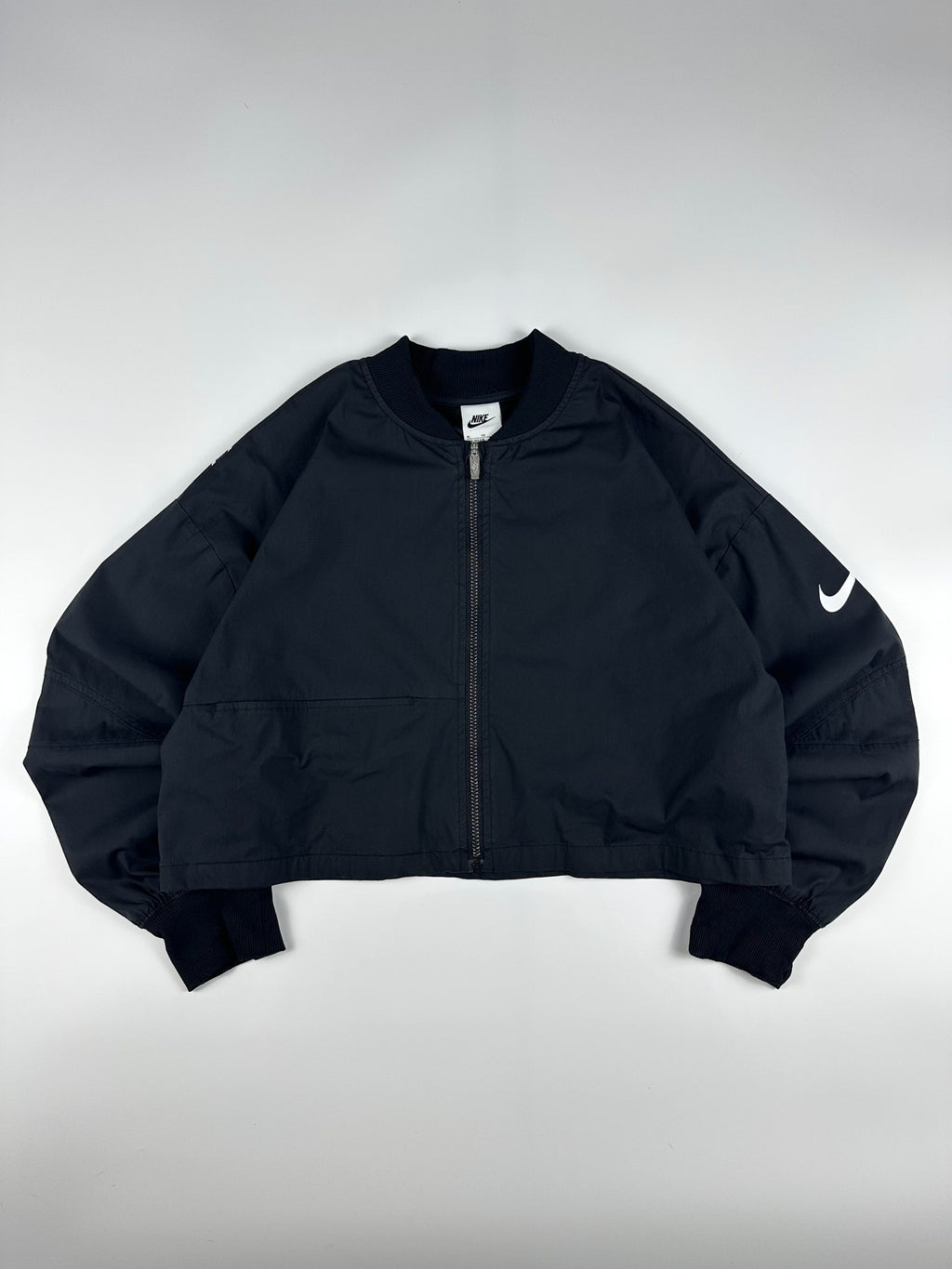 Preloved Nike Sportwear Big Swoosh Cropped Windbreaker Bomber Jacket (XL)