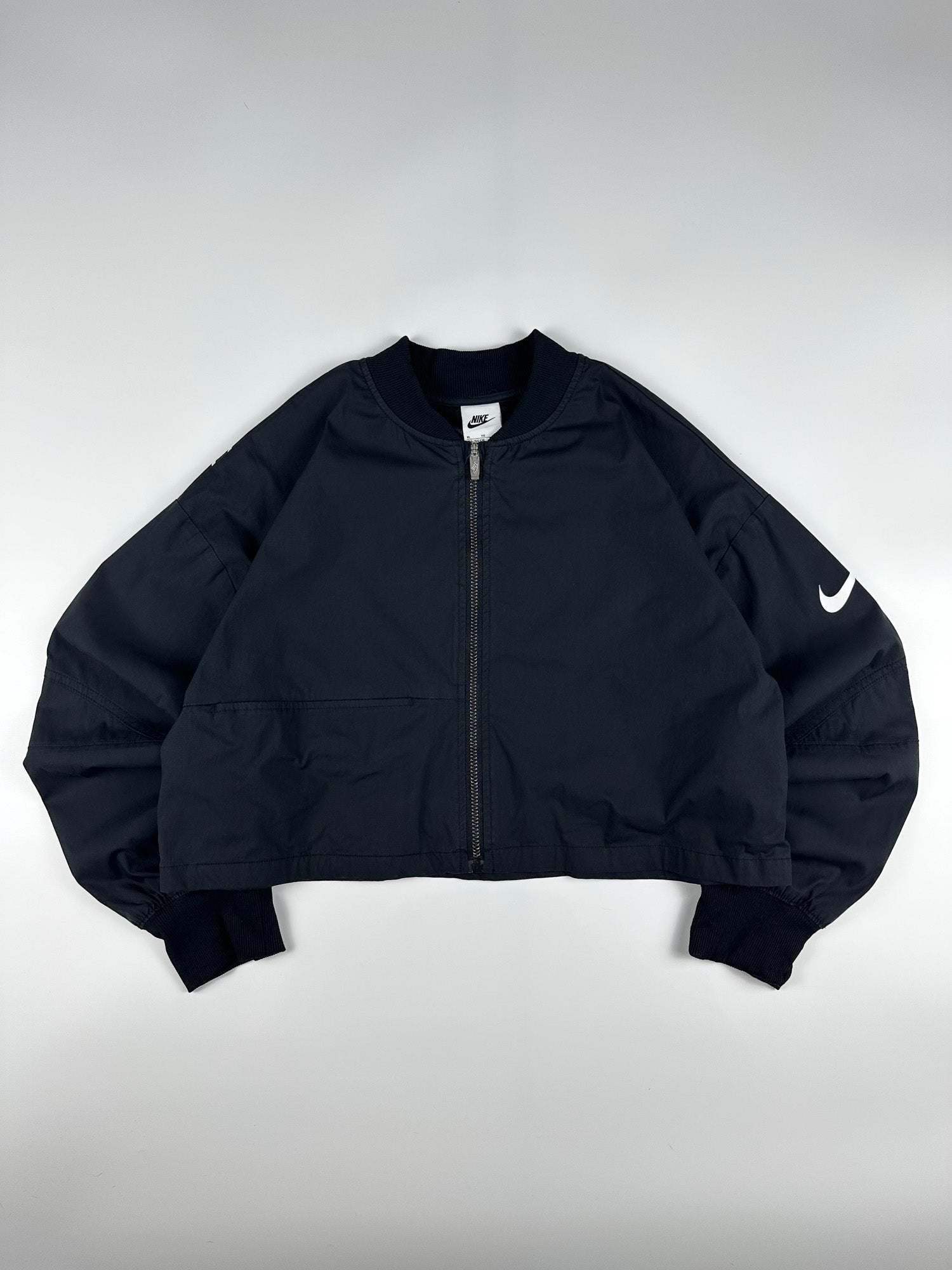 Preloved Nike Sportwear Big Swoosh Cropped Windbreaker Bomber Jacket (XL)