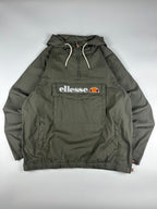 Preloved Ellesse 1/4 Zip Embroidered Logo Patch Hooded Anorak Jacket (2XL)