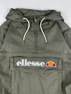 Preloved Ellesse 1/4 Zip Embroidered Logo Patch Hooded Anorak Jacket (2XL)