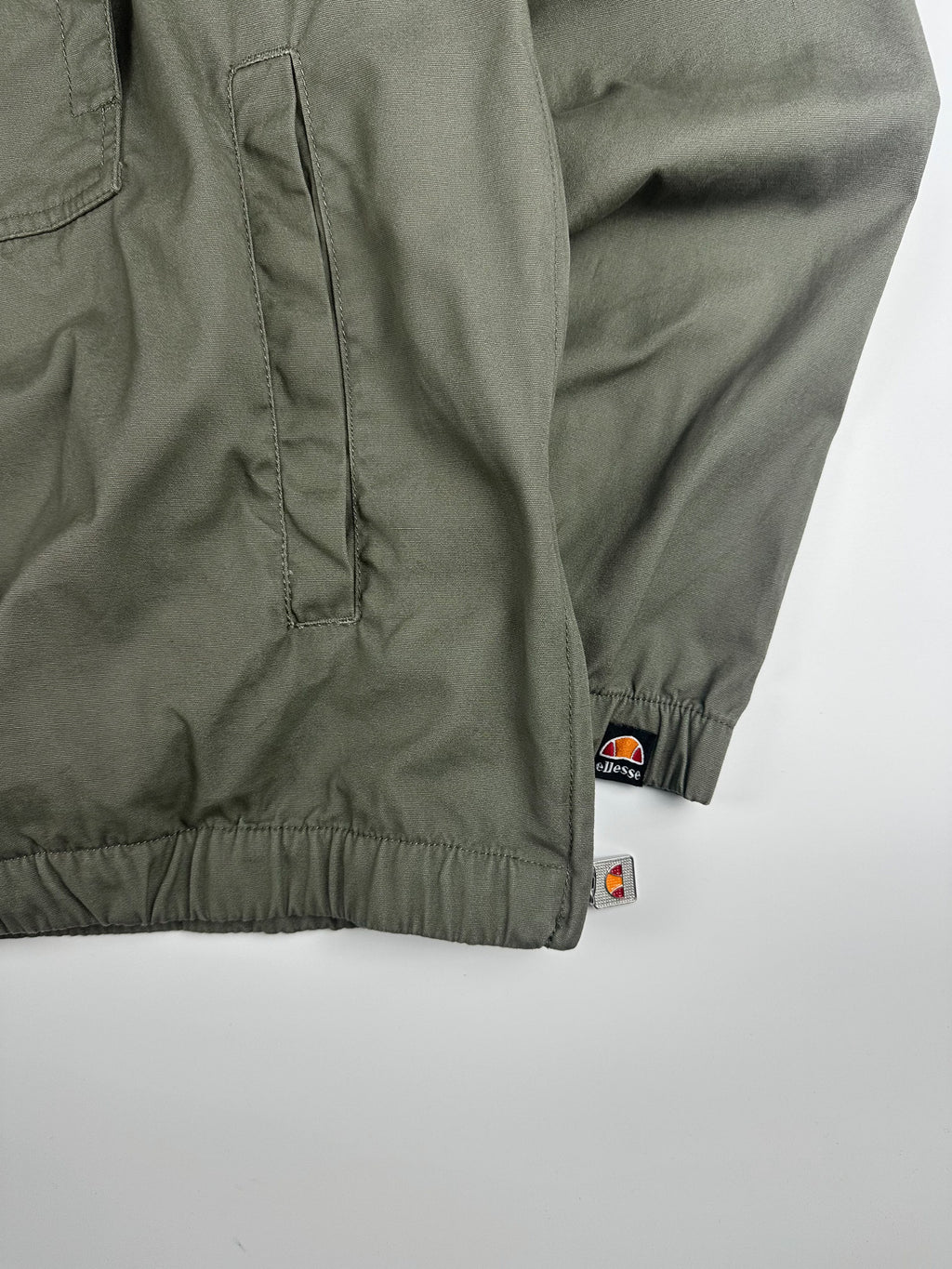 Preloved Ellesse 1/4 Zip Embroidered Logo Patch Hooded Anorak Jacket (2XL)