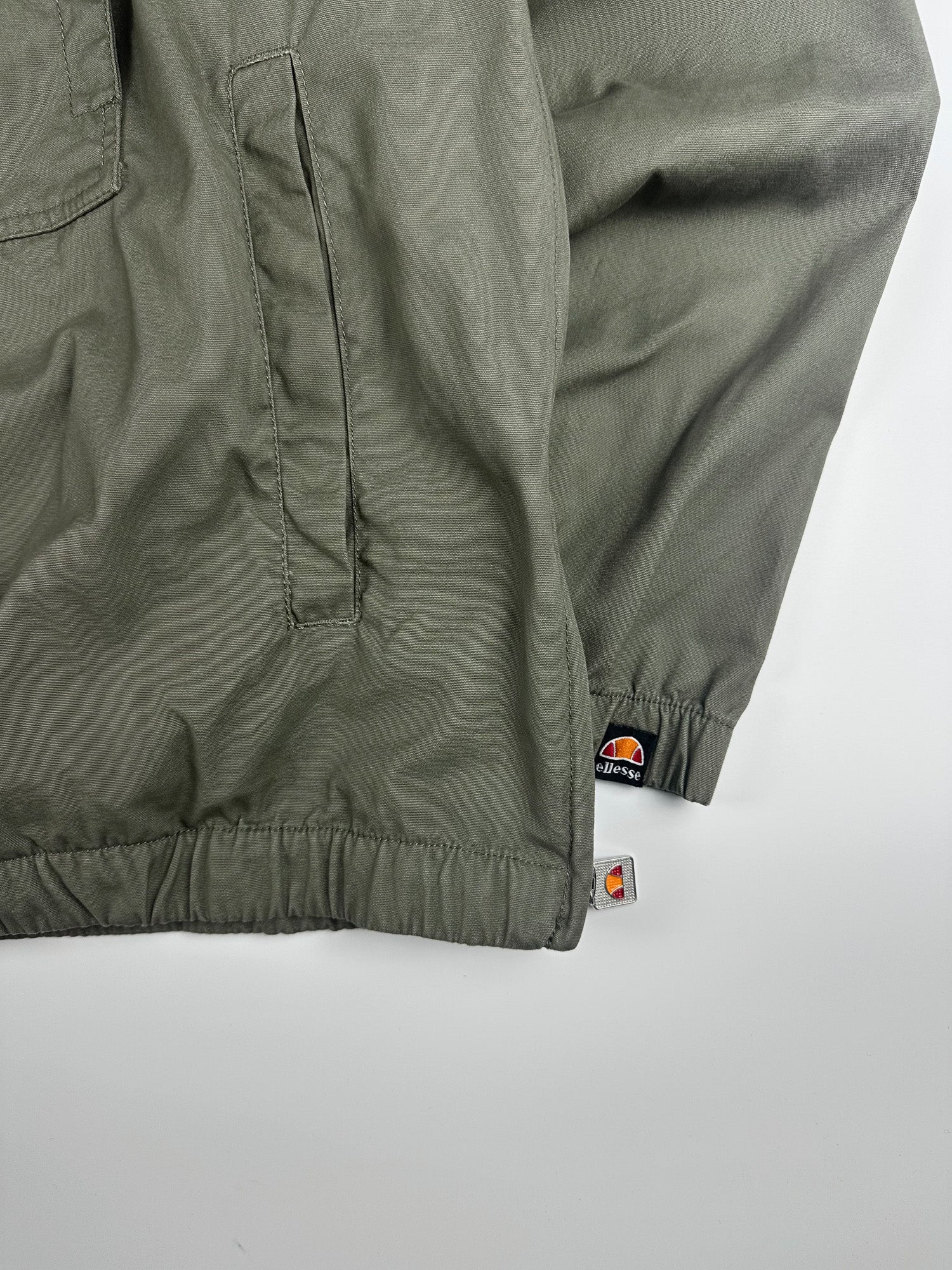 Preloved Ellesse 1/4 Zip Embroidered Logo Patch Hooded Anorak Jacket (2XL)