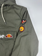 Preloved Ellesse 1/4 Zip Embroidered Logo Patch Hooded Anorak Jacket (2XL)