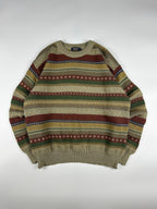 Preloved G2000 Western Pattern Textured Knit Round Neck Sweater (M)