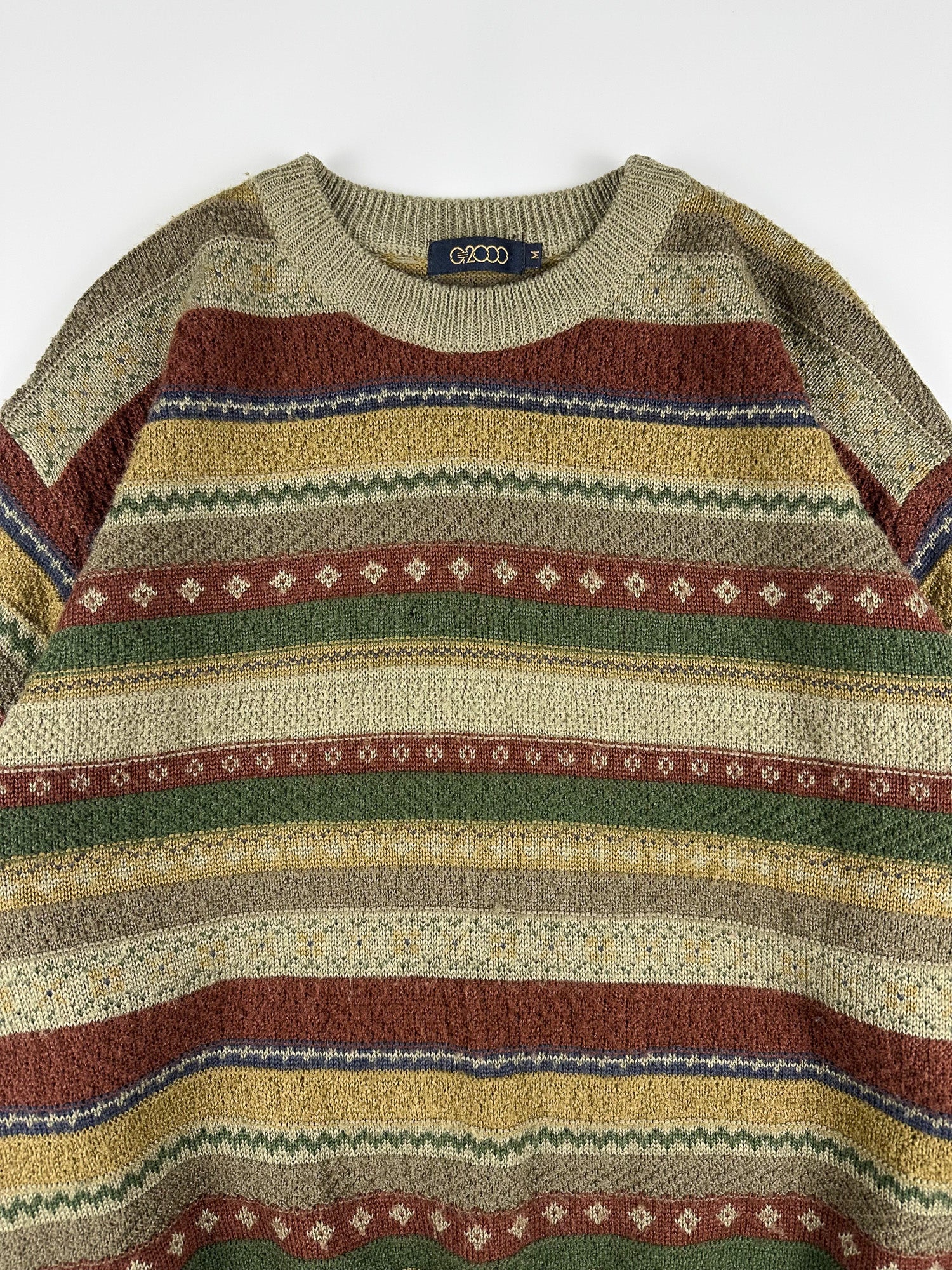 Preloved G2000 Western Pattern Textured Knit Round Neck Sweater (M)