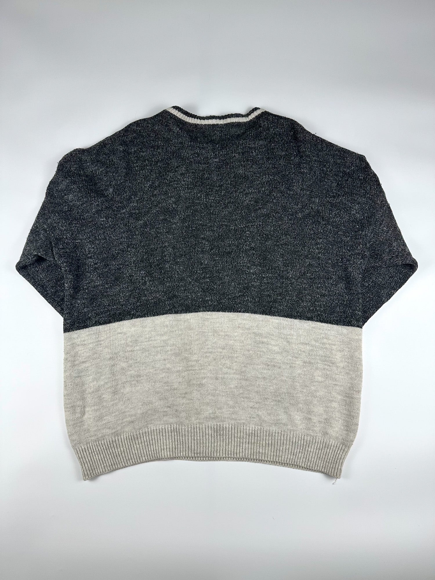 Vintage 90s Western Colour Block Aztec Print Knitted Round Neck Sweater (XL)