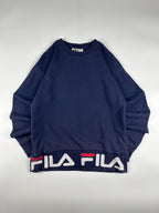 Preloved Fila Front Waist Logo Print Crewneck Sweatshirt (S)