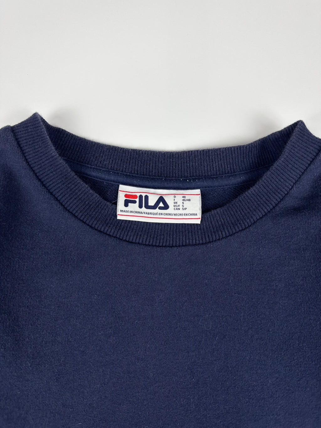 Preloved Fila Front Waist Logo Print Crewneck Sweatshirt (S)