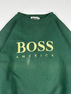 Vinntage 90s Hugo Boss America Embroidered Block Spellout Crewneck Sweatshirt (L/XL)