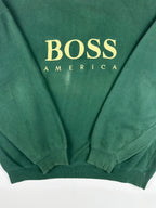 Vinntage 90s Hugo Boss America Embroidered Block Spellout Crewneck Sweatshirt (L/XL)