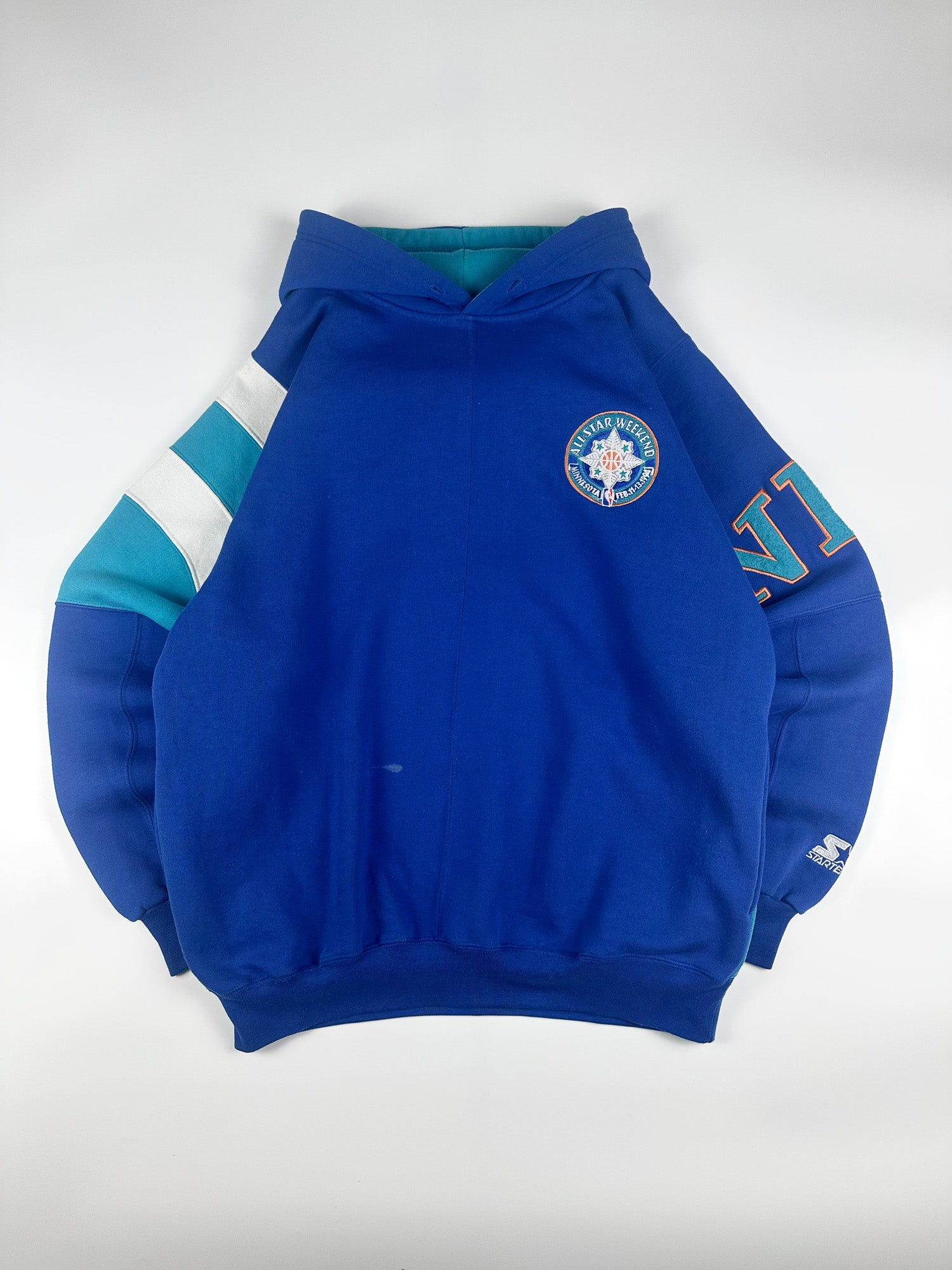 Vintage 90s Starter 1994 Minnesota NBA All-Star Weekend Hooded Sweatshirt (XL)