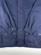 Vintage 90s Nautica Plaid Lined Heavyweight Utility Trench Parka Jacket (XL)