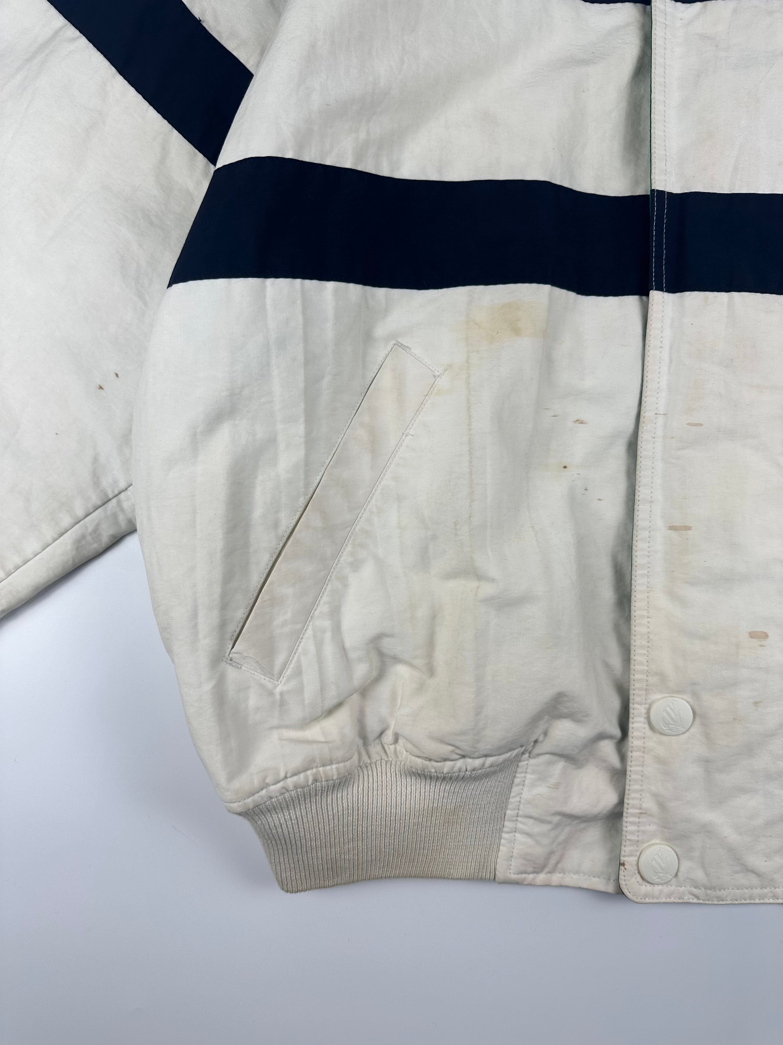 Vintage 90s Nautica Challenge J-Class Horizontal Striped Sailing Jacket (L)