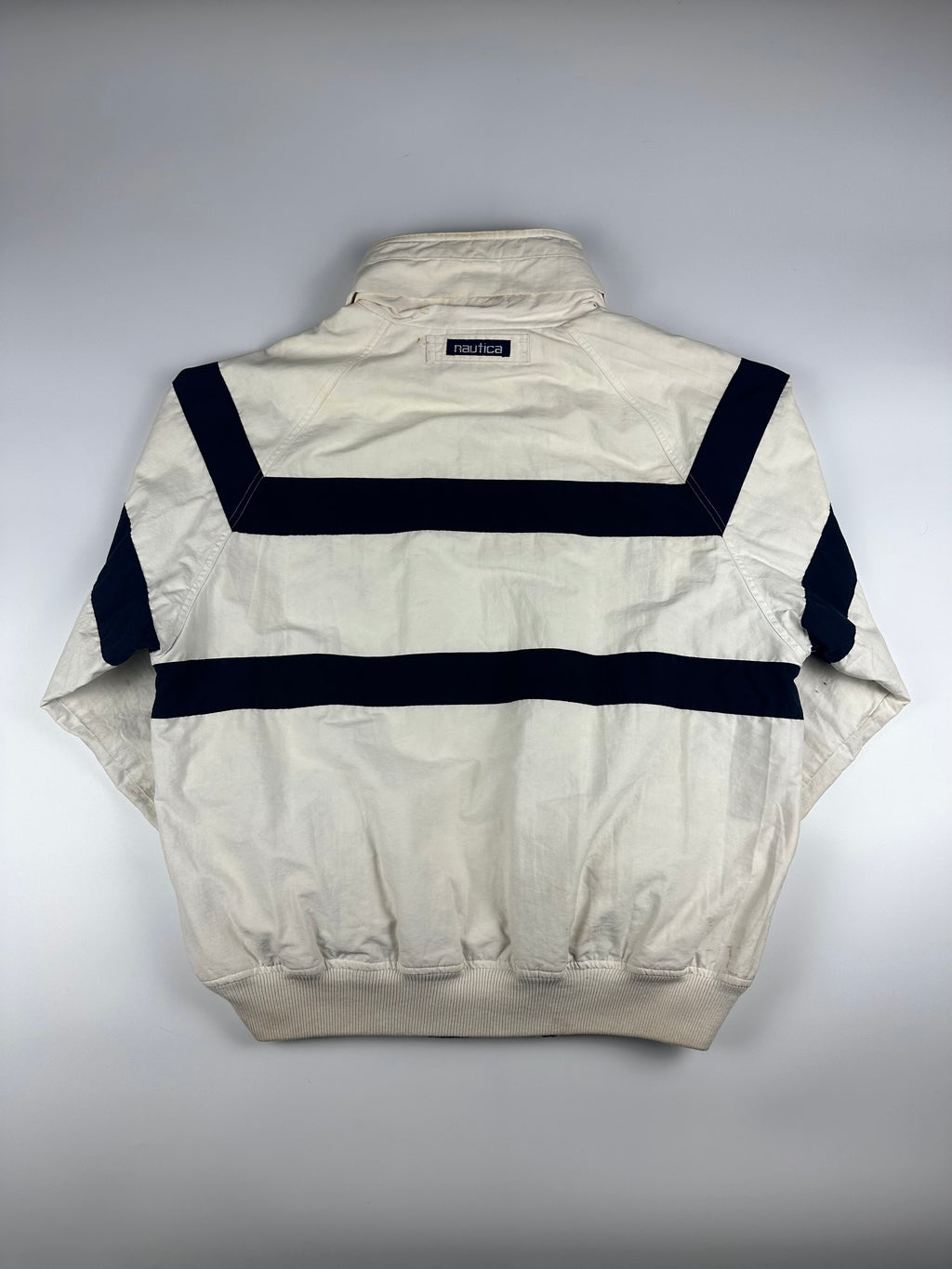 Vintage 90s Nautica Challenge J-Class Horizontal Striped Sailing Jacket (L)
