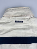 Vintage 90s Nautica Challenge J-Class Horizontal Striped Sailing Jacket (L)