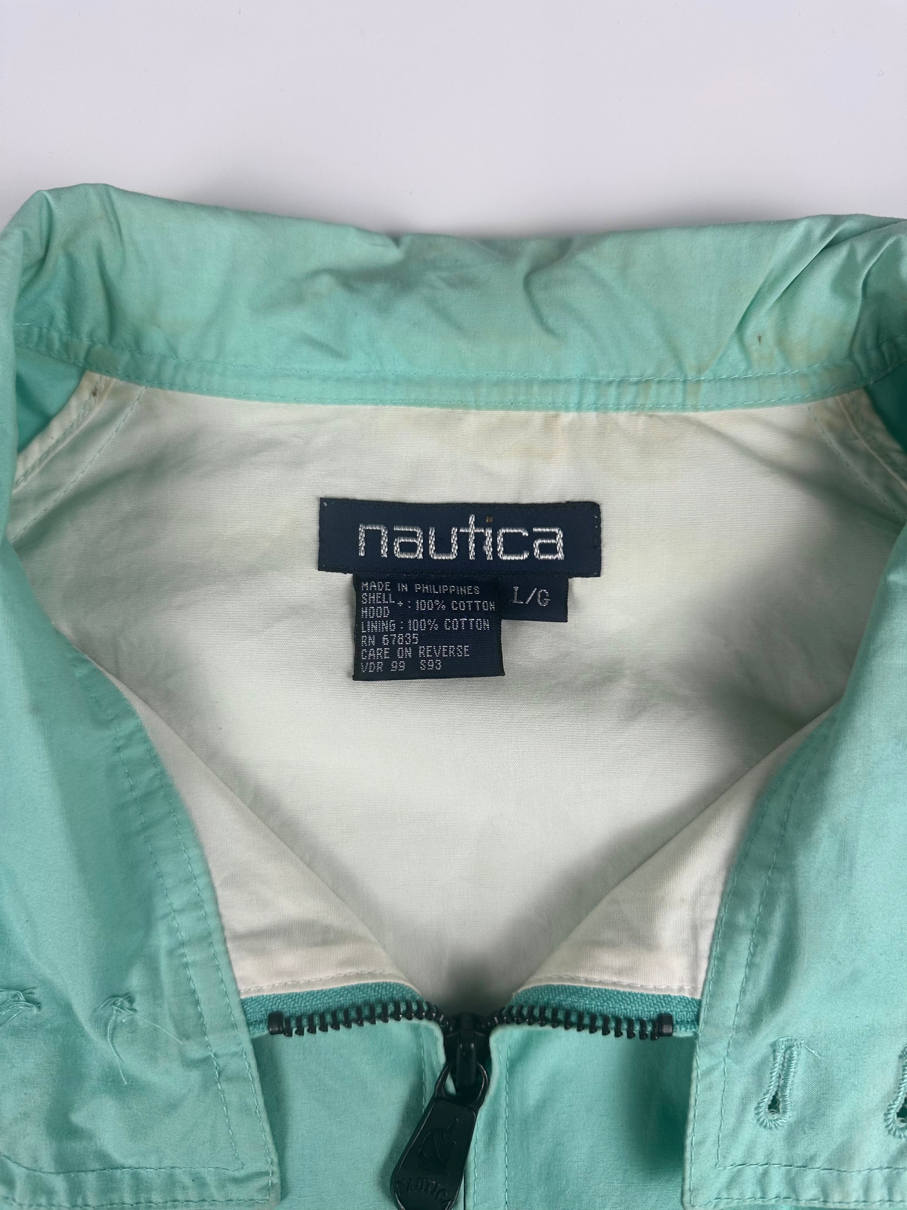 Vintage 90s Nautica Embroidered Small Logo Harrington Jacket (L)