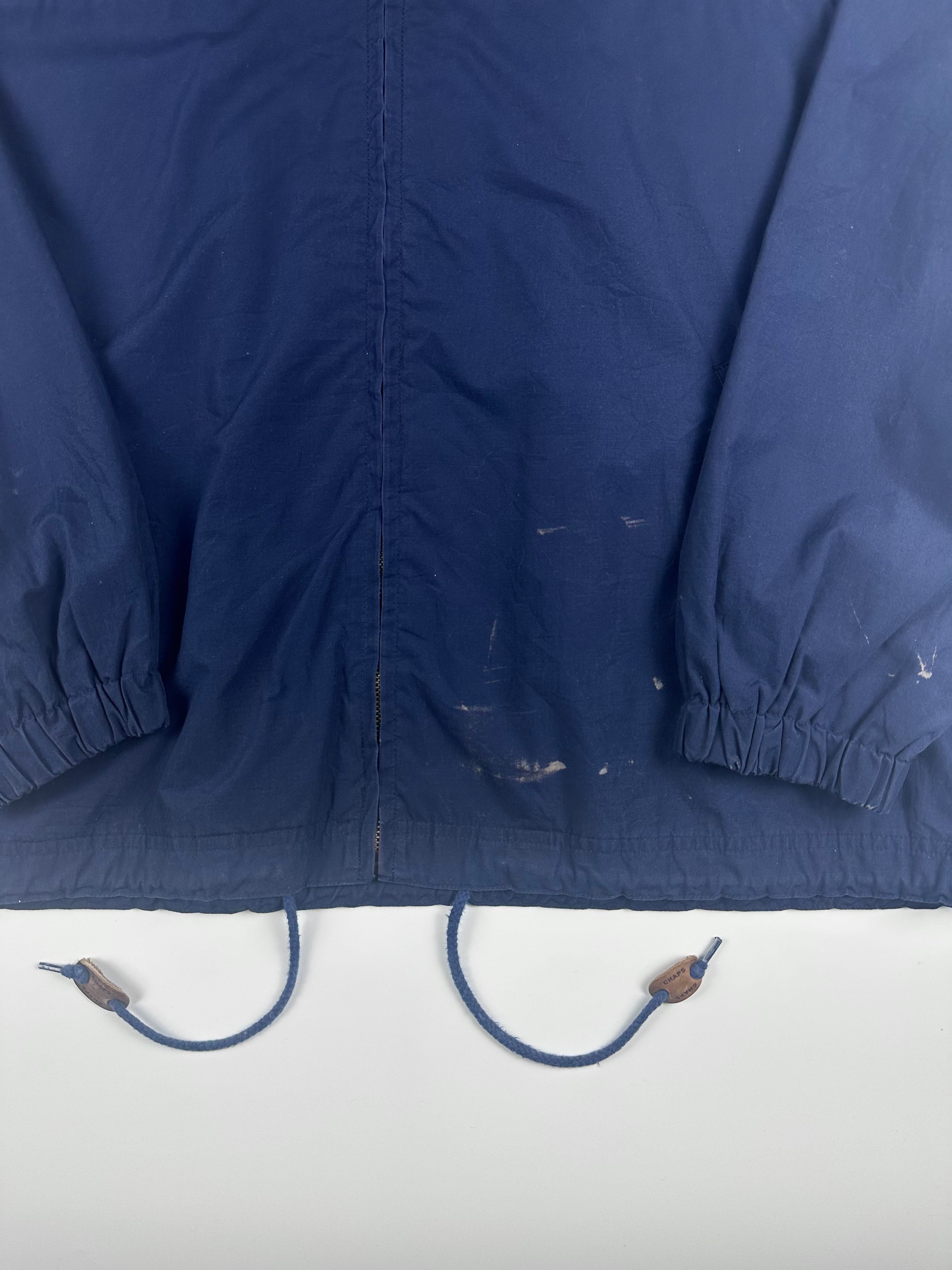 Vintage 90s Chaps Ralph Lauren Embroidered Spellout Hooded Parka Jacket (L)