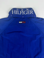 Vintage 90s Tommy Hilfiger Embroidered Collar Spellout Logo Windbreaker Jacket (L)