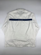 Vintage 90s Nike Embroidered Small Swoosh Horizontal Stripe Spellout Windbreaker Jacket (L)