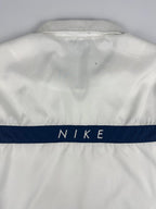 Vintage 90s Nike Embroidered Small Swoosh Horizontal Stripe Spellout Windbreaker Jacket (L)