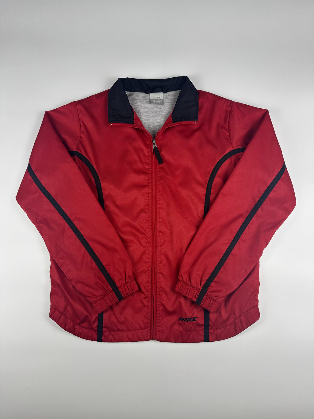 Vintage 00s Nike Tape Stripe Embroidered Spellout Windbreaker Jacket (S)