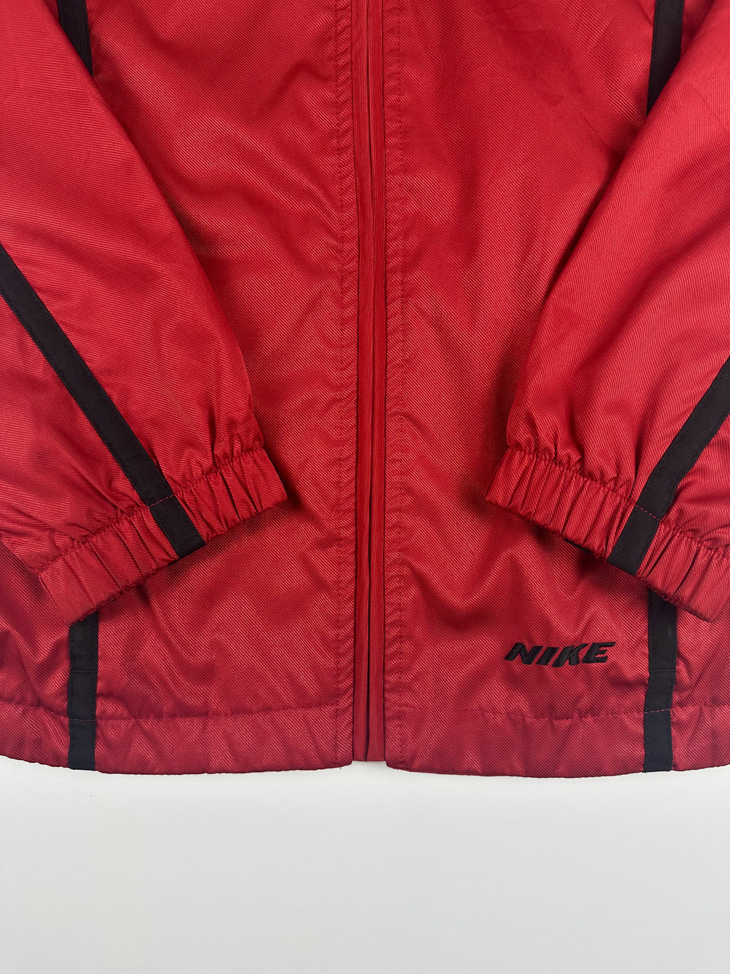 Vintage 00s Nike Tape Stripe Embroidered Spellout Windbreaker Jacket (S)