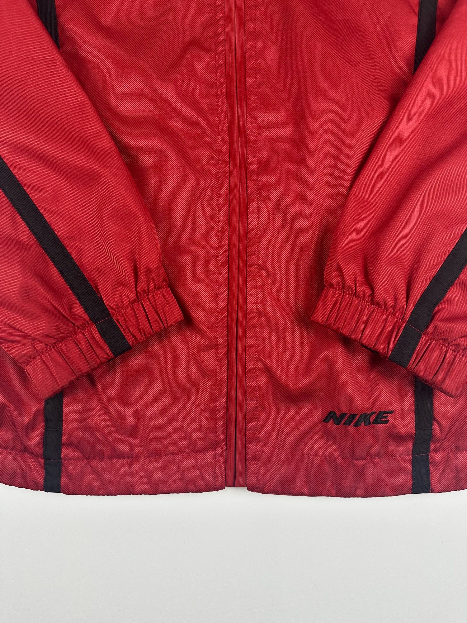 Vintage 00s Nike Tape Stripe Embroidered Spellout Windbreaker Jacket (S)