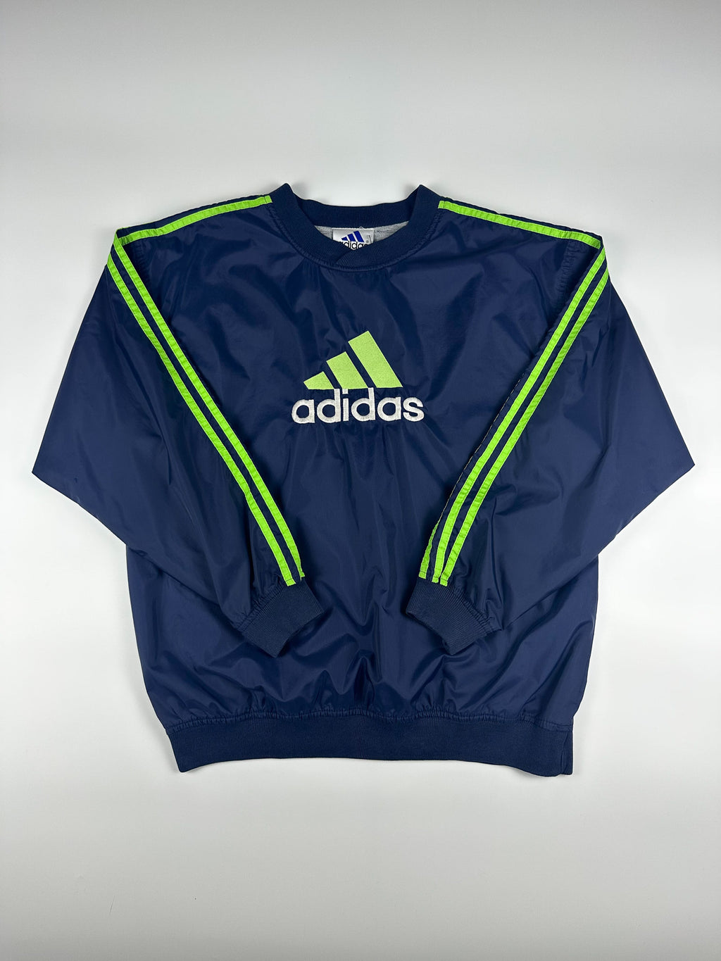 Vintage 90s Adidas Centre Logo Embroidered Pullover Windbreaker Jacket (M)