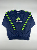 Vintage 90s Adidas Centre Logo Embroidered Pullover Windbreaker Jacket (M)